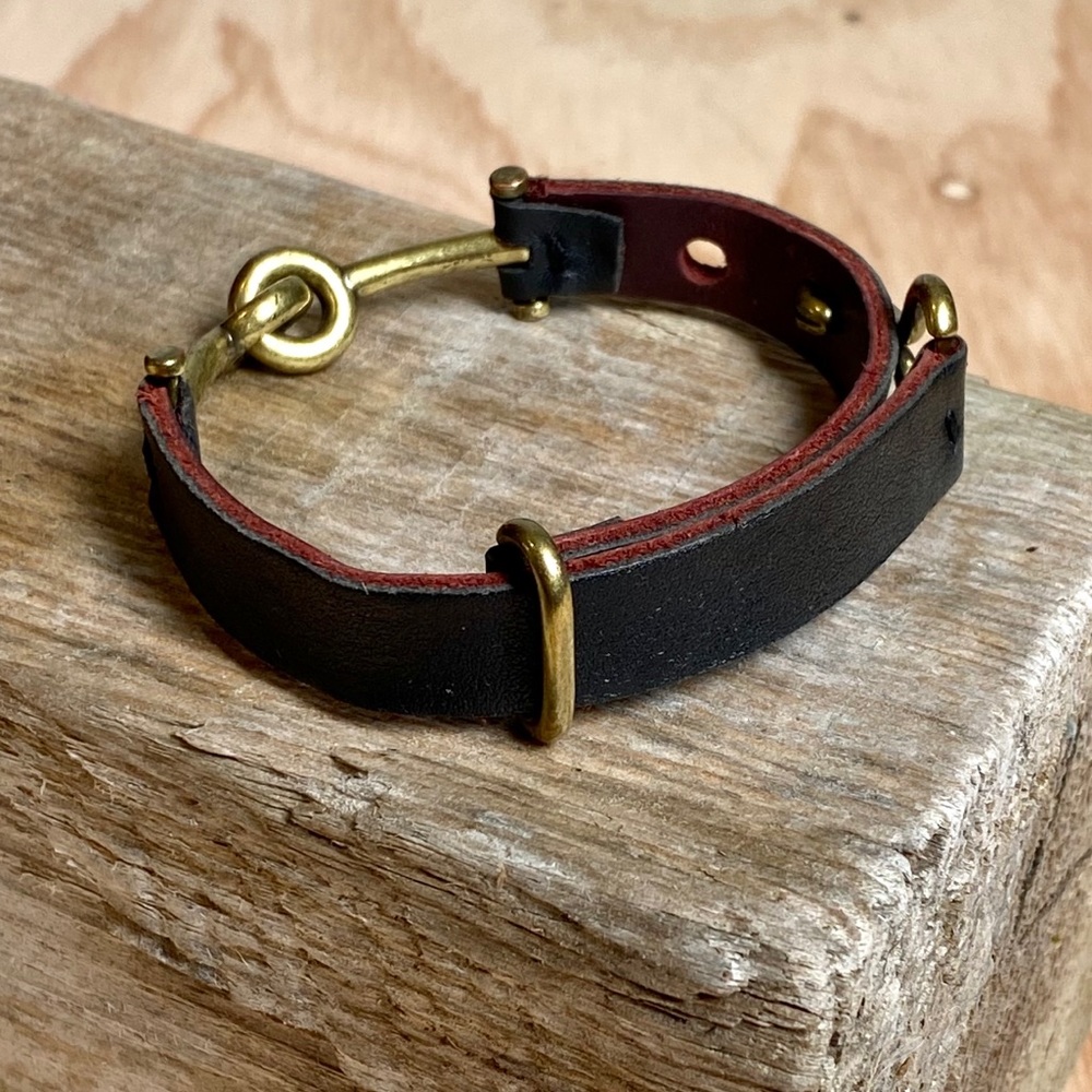 Hand Crafted Leather & Brass bracelet